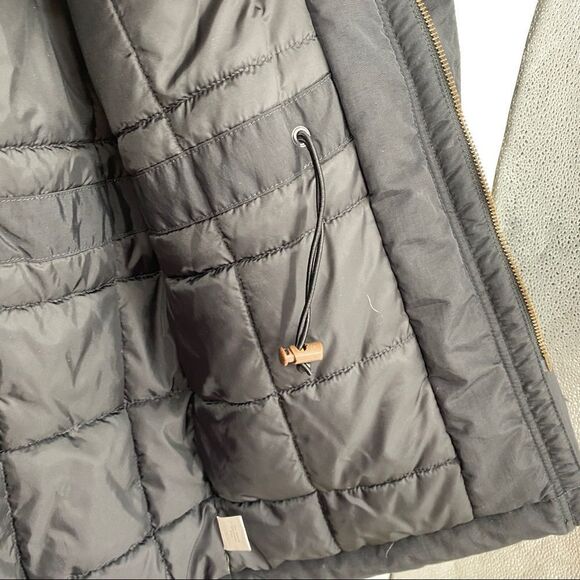 Timberland Fur Trim Quilted Button Pocketed Zip Parka Jacket outerwear urban - Picture 10 of 13